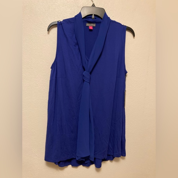 Vince Camuto NWT Blue Tie-Front Blouse - Picture 1 of 5